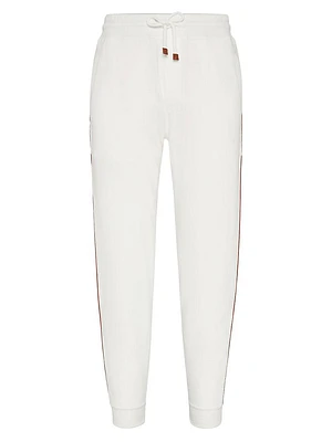 Techno Cotton French Terry Trousers with Piping
