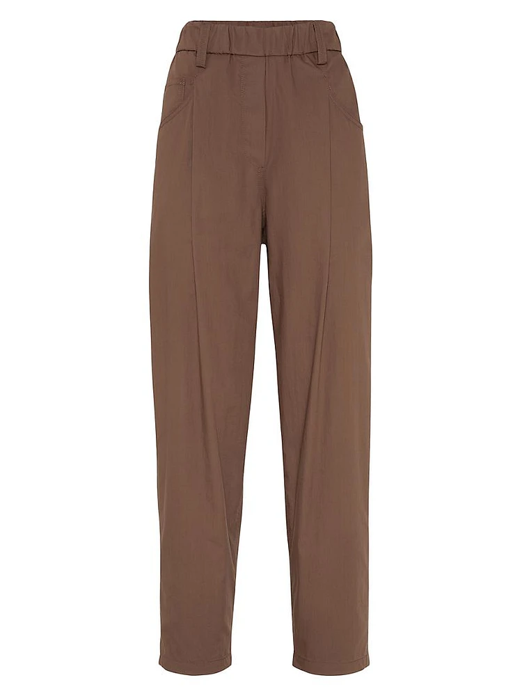 Lightweight Poplin Five Pocket Track Trousers with Monili