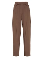 Lightweight Poplin Five Pocket Track Trousers with Monili