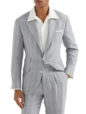 Textured Stripe Diagonal Deconstructed Cavallo Blazer
