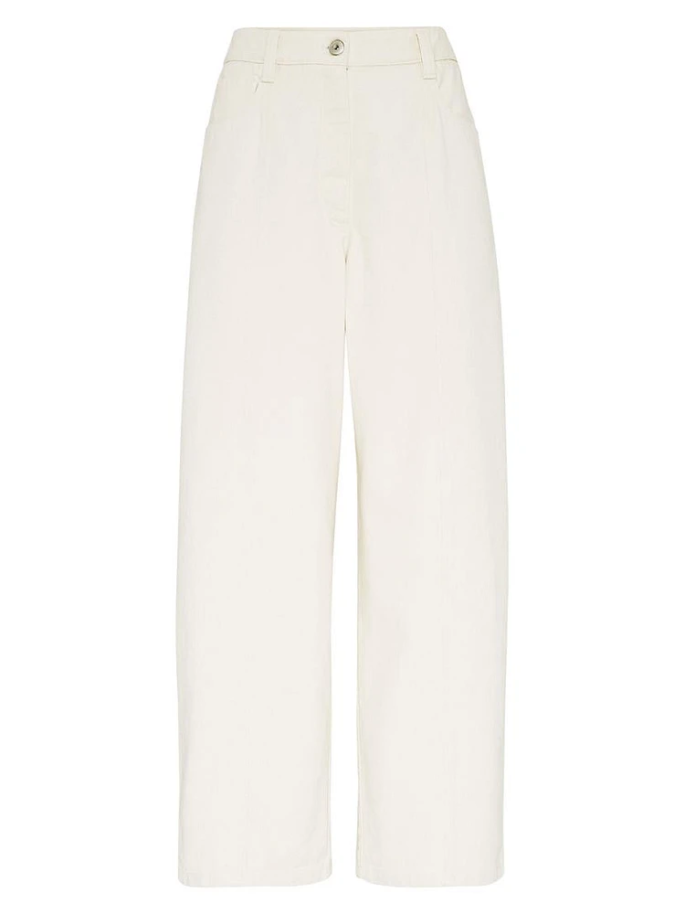 Dyed Denim Cropped Jeans