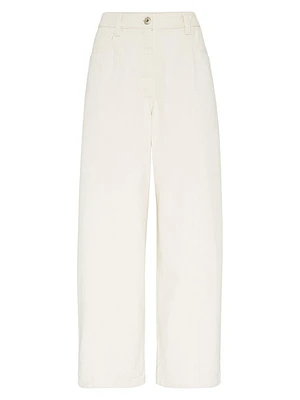 Dyed Denim Cropped Jeans