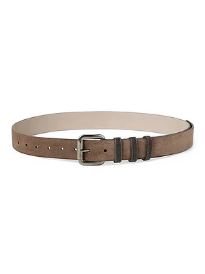 Suede Belt with Shiny Loops