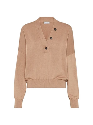 Cotton Sweater with Buttons