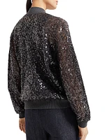 Dazzling Net Embroidery Cardigan Linen and Silk