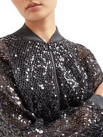Dazzling Net Embroidery Cardigan Linen and Silk