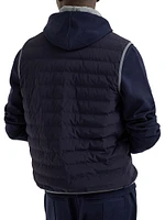 Nylon Down Vest with Packable Hood