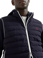 Nylon Down Vest with Packable Hood