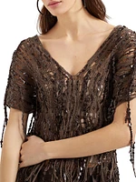 Dazzling Abstract Embroidery Knit Top Cotton