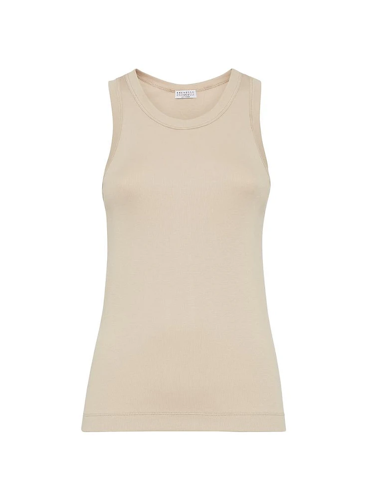 Stretch Cotton Ribbed Jersey Top