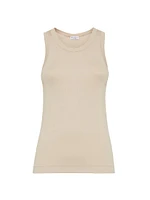 Stretch Cotton Ribbed Jersey Top