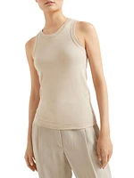 Stretch Cotton Ribbed Jersey Top