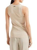 Stretch Cotton Ribbed Jersey Top