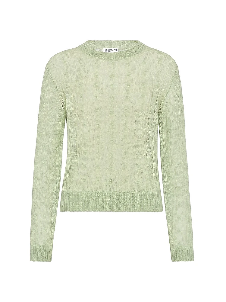 Mohair and Wool Cable Knit Sweater