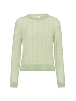 Mohair and Wool Cable Knit Sweater