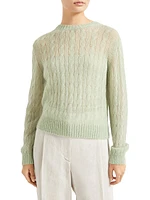 Mohair and Wool Cable Knit Sweater