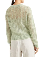 Mohair and Wool Cable Knit Sweater