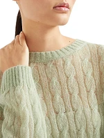 Mohair and Wool Cable Knit Sweater