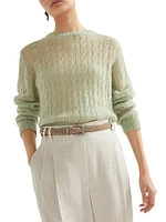 Mohair and Wool Cable Knit Sweater