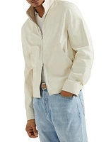 Bonded Nappa Leather Reversible Bomber Jacket