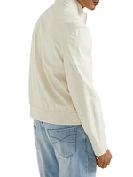 Bonded Nappa Leather Reversible Bomber Jacket