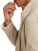 Bonded Nappa Leather Reversible Bomber Jacket