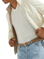 Bonded Nappa Leather Reversible Bomber Jacket
