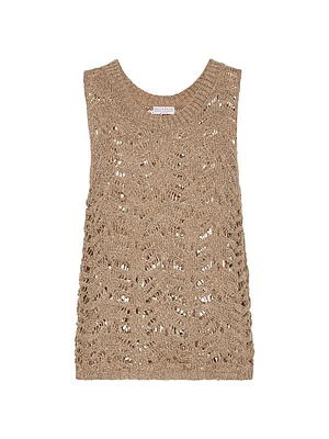 Foliage Lace Knit Top Linen and Silk Diamond Yarn