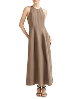 Viscose and Linen Fluid Twill Dress