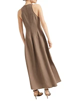 Viscose and Linen Fluid Twill Dress