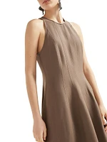 Viscose and Linen Fluid Twill Dress