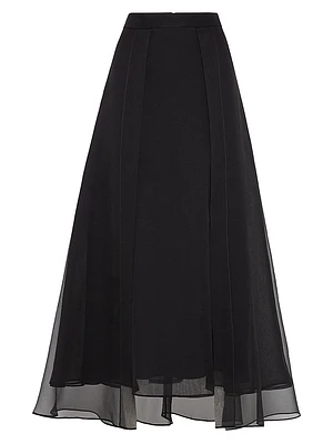 Crispy Silk Paneled Circle Skirt