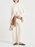 Dazzling Silk and Linen Openwork Rib Sweater