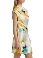 Poppy Draped Floral Minidress
