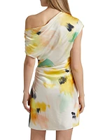 Poppy Draped Floral Minidress