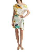 Poppy Draped Floral Minidress