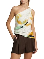 Aster Floral Asymmetric Top