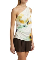 Aster Floral Asymmetric Top