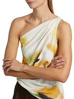 Aster Floral Asymmetric Top
