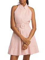 Beau Belted Linen Halter Minidress
