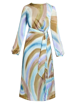 Printed A-Line Midi-Dress
