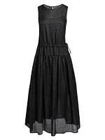 Dropped-Waist Midi-Dress