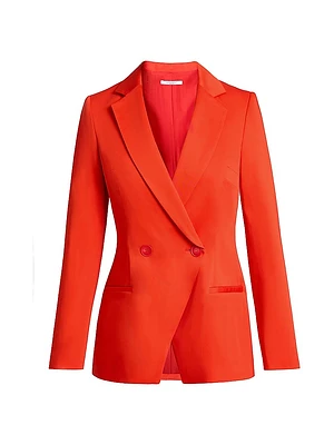 Rowan Stretch-Cotton Double-Breasted Blazer