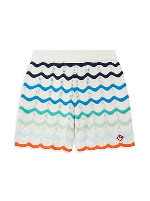Little Boy's & Gradient Wave Crochet Shorts