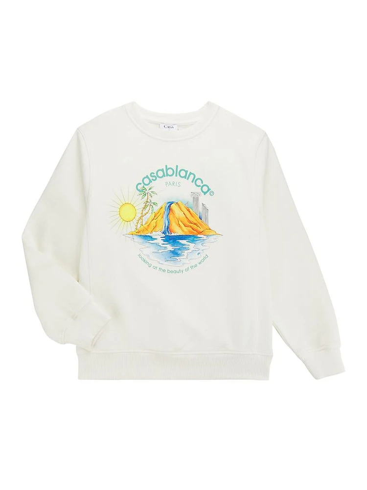 Little Boy's & Oasis Print Sweatshirt