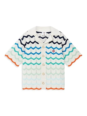 Little Boy's & Gradient Wave Texture Shirt