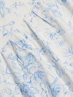 Toile Basque-Waist Midi-Dress