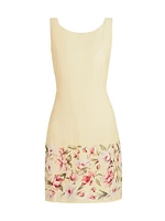 Floral Linen Shift Minidress