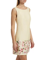 Floral Linen Shift Minidress