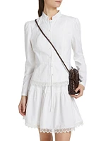 Lace-Trimmed Button-Front Blouse